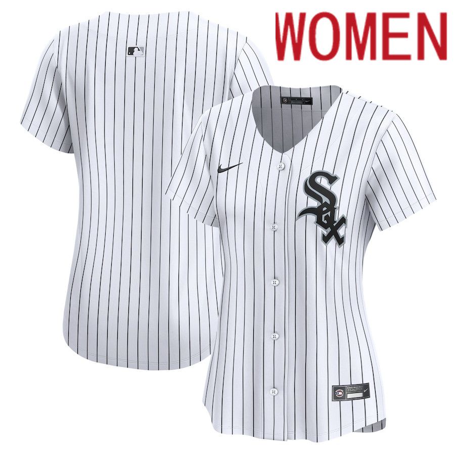 Women Chicago White Sox Blank Nike White Home Limited MLB Jersey->women mlb jersey->Women Jersey